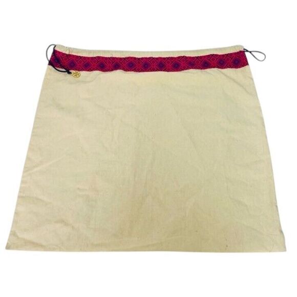 Tory Burch Cotton Storage Travel LARGE Dust Bag Drawstring Logo Charm 20" x 20" - Picture 2 of 6